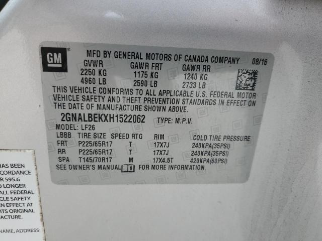 2017 CHEVROLET EQUINOX LS 2GNALBEKXH1522062