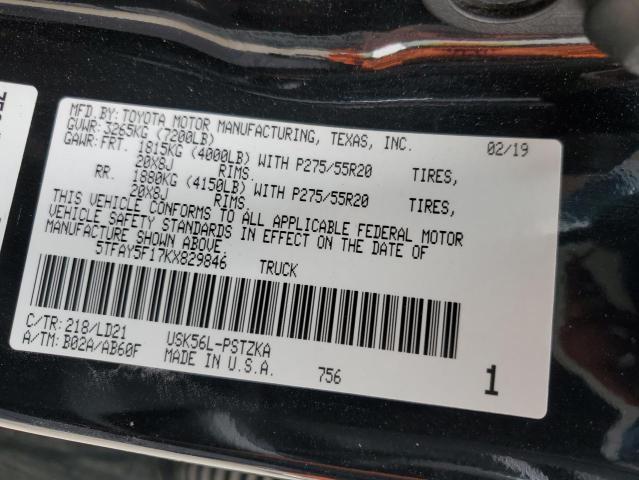 2019 TOYOTA TUNDRA CRE - 5TFAY5F17KX829846
