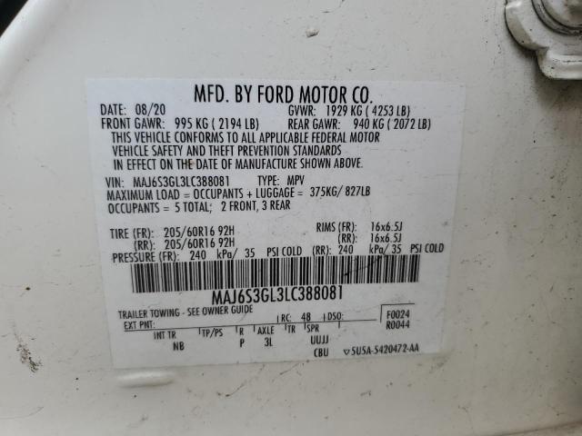 2020 FORD ECOSPORT S - MAJ6S3GL3LC388081