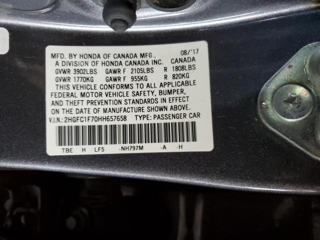 2017 HONDA CIVIC EXL - 2HGFC1F70HH657658
