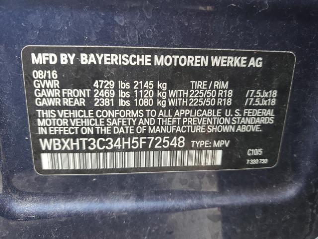2017 BMW X1 XDRIVE2 - WBXHT3C34H5F72548