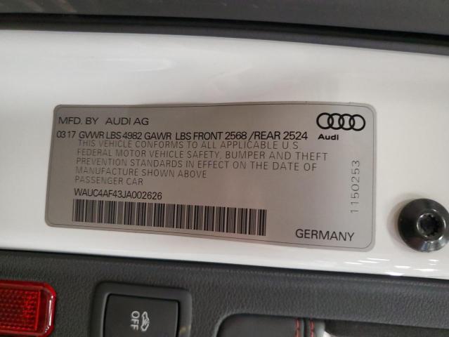 2018 AUDI S4 PRESTIG - WAUC4AF43JA002626