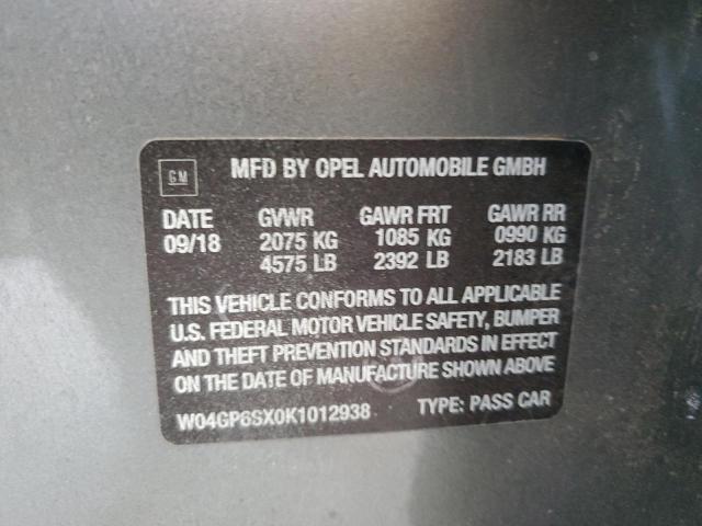2019 BUICK REGAL ESSE W04GP6SX0K1012938