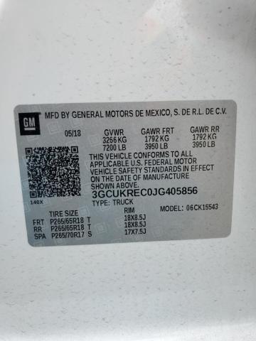 2018 CHEVROLET SILVERADO - 3GCUKREC0JG405856