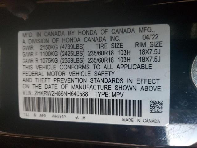 2022 HONDA CR-V EXL - 2HKRW2H86NH640588