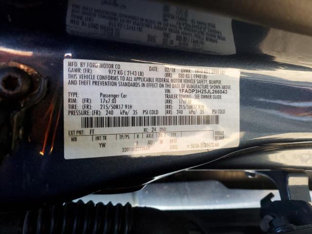 2018 FORD FOCUS SEL - 1FADP3H25JL266043
