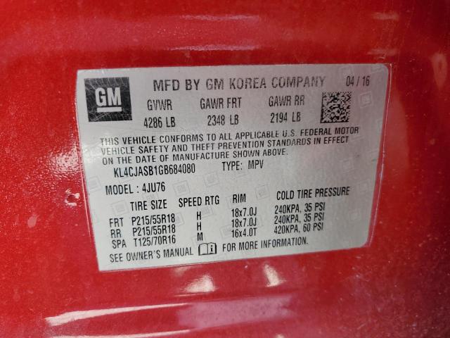 2016 BUICK ENCORE - KL4CJASB1GB684080
