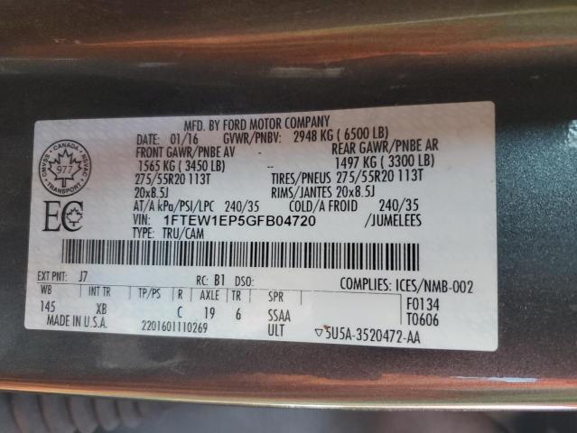 2016 FORD F150 SUPER - 1FTEW1EP5GFB04720