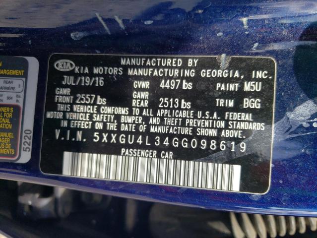 2016 KIA OPTIMA EX - 5XXGU4L34GG098619