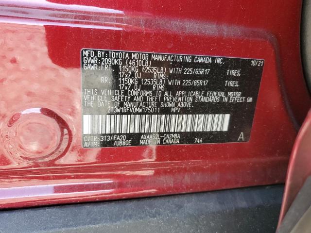 2021 TOYOTA RAV4 XLE - 2T3W1RFV0MW175011