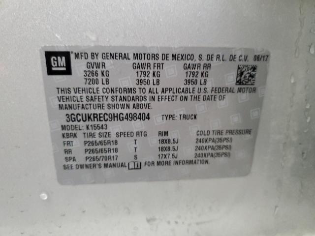 2017 CHEVROLET SILVERADO - 3GCUKREC9HG498404