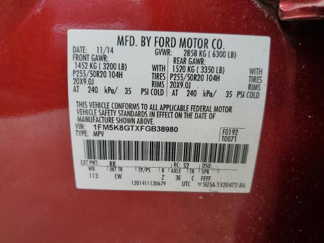 2015 FORD EXPLORER S - 1FM5K8GTXFGB38980