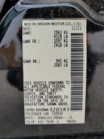 2022 NISSAN ALTIMA SV 1N4BL4DV8NN320583