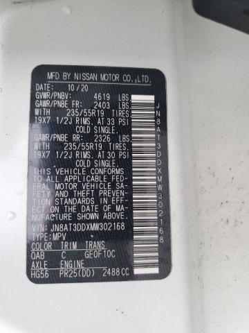 2021 NISSAN ROGUE PLAT JN8AT3DDXMW302168