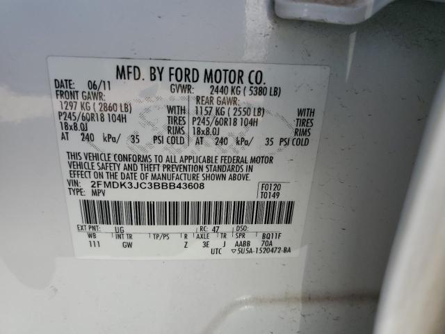2011 FORD EDGE SEL - 2FMDK3JC3BBB43608