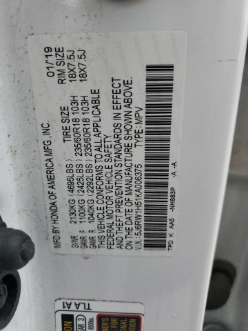 2019 HONDA CR-V EX - 5J6RW1H51KA006375