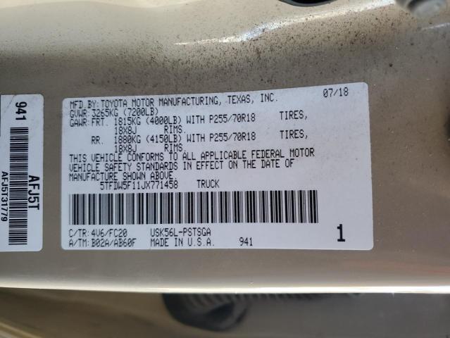 2018 TOYOTA TUNDRA CRE - 5TFDW5F11JX771458