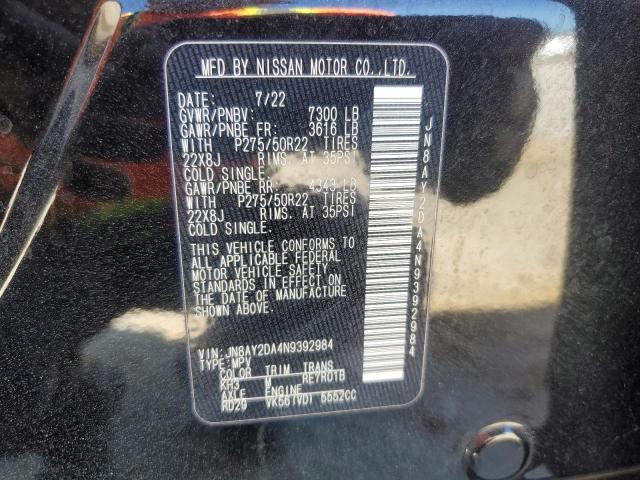 2022 NISSAN ARMADA PLA - JN8AY2DA4N9392984