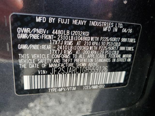 2016 SUBARU FORESTER 2 - JF2SJARC1GH559126