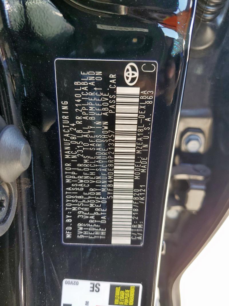 2024 TOYOTA COROLLA LE - 5YFB4MDE8RP213257