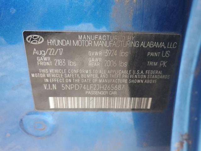 2018 HYUNDAI ELANTRA SE - 5NPD74LF2JH265687