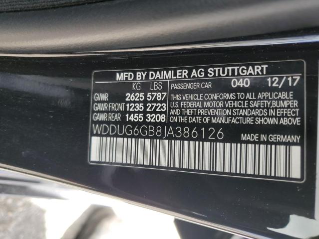 2018 MERCEDES-BENZ S 450 WDDUG6GB8JA386126