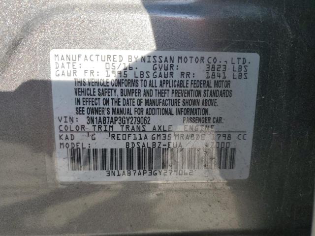 2016 NISSAN SENTRA S - 3N1AB7AP3GY279062