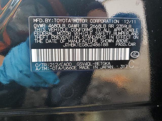 2012 LEXUS ES 350 - JTHBK1EG8C2486188