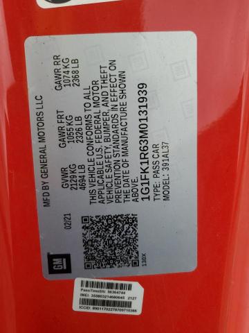1g1fk1r63m0131939 - 2021 Chevrolet camaro zl1 - #49824905
