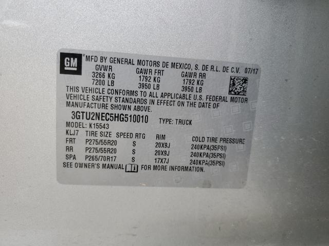 2017 GMC SIERRA K15 - 3GTU2NEC5HG510010