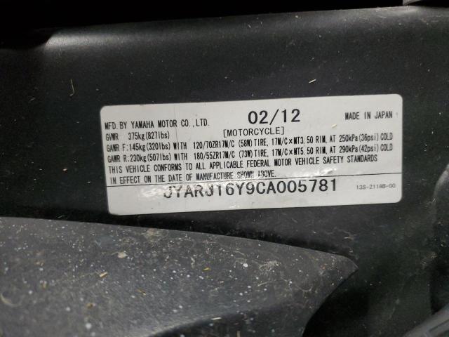2012 YAMAHA YZFR6 C JYARJ16Y9CA005781