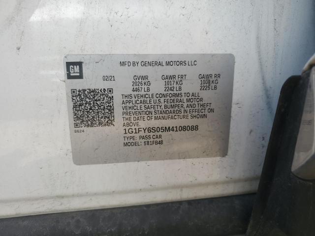 2021 CHEVROLET BOLT EV LT - 1G1FY6S05M4108088
