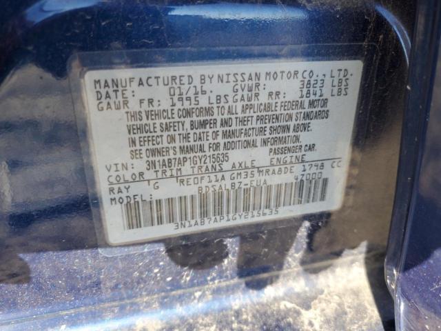 2016 NISSAN SENTRA S - 3N1AB7AP1GY215635