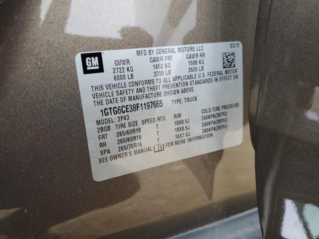 2015 GMC CANYON SLT 1GTG6CE38F1197665