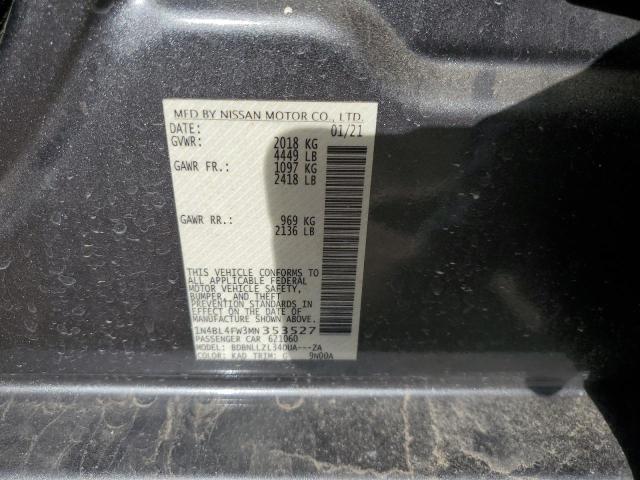 2021 NISSAN ALTIMA PLA 1N4BL4FW3MN353527