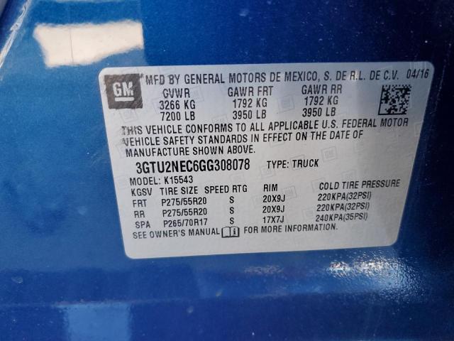 2016 GMC SIERRA K15 - 3GTU2NEC6GG308078