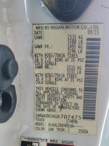 2016 NISSAN FRONTIER S - 1N6AD0CU6GN707475