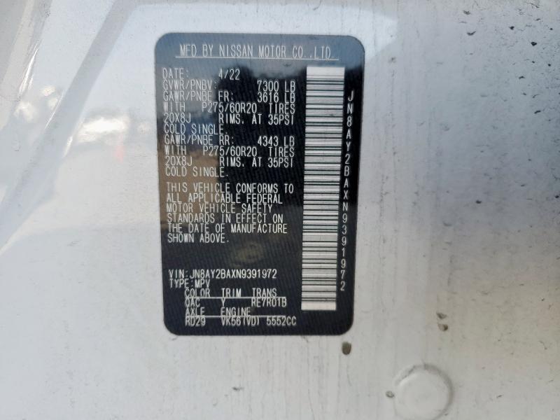 2022 NISSAN ARMADA SL - JN8AY2BAXN9391972