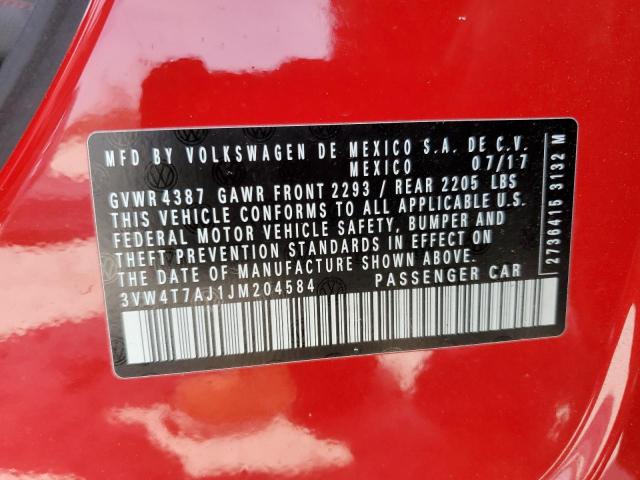 2018 VOLKSWAGEN JETTA GLI 3VW4T7AJ1JM204584