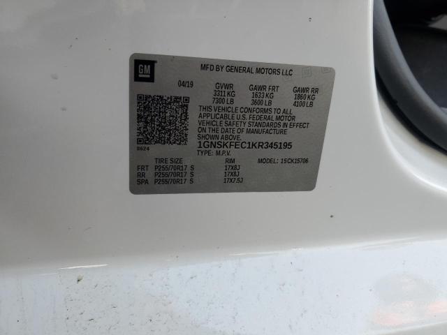 2019 CHEVROLET TAHOE SPEC - 1GNSKFEC1KR345195