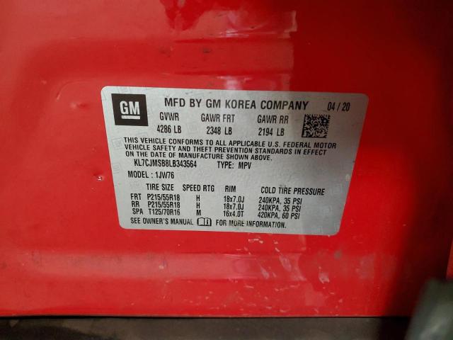 2020 CHEVROLET TRAX PREMI KL7CJMSB8LB343564