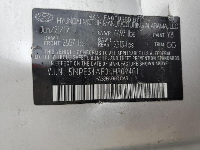 2019 HYUNDAI SONATA LIM - 5NPE34AF0KH809401