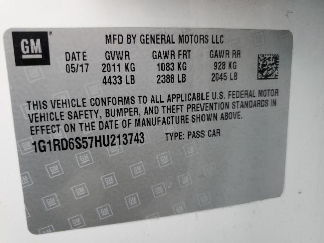 2017 CHEVROLET VOLT PREMI - 1G1RD6S57HU213743