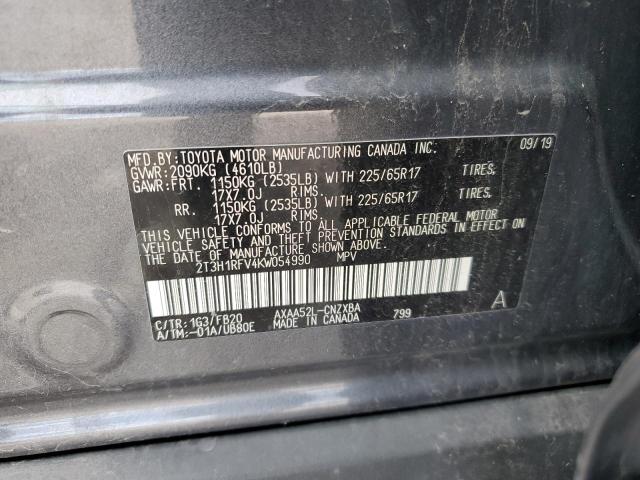 2019 TOYOTA RAV4 LE - 2T3H1RFV4KW054990