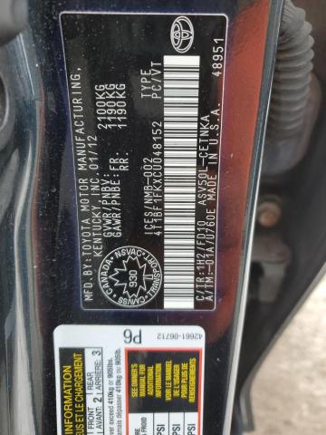 2012 TOYOTA CAMRY BASE - 4T1BF1FKXCU048152