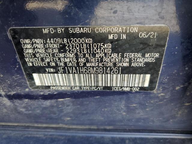 2021 SUBARU WRX LIMITE JF1VA1H68M9814261