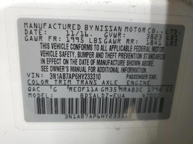 2017 NISSAN SENTRA S - 3N1AB7AP6HY233310