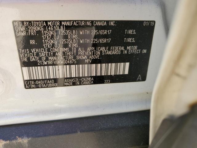 2019 TOYOTA RAV4 XLE - 2T3W1RFV8KW004875