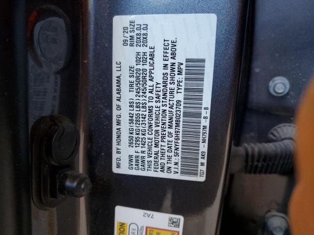 2021 HONDA PILOT TOUR - 5FNYF6H97MB023709