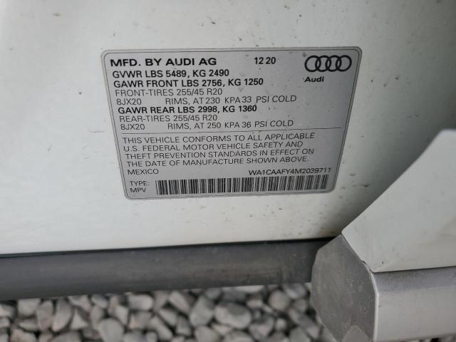 2021 AUDI Q5 PRESTIG WA1CAAFY4M2039711
